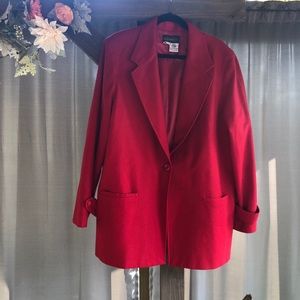 Red Wool Pea Coat Size 18